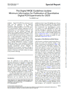 Minimum Information for Publication of Quantitative Digital PCR Experiments