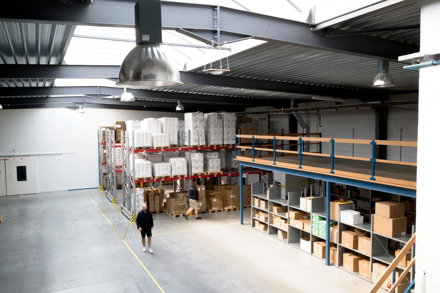 Temperature-controlled biorepository sample storage warehouse.
