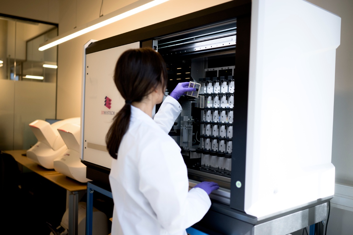 Whole slide scanner in a CellCarta laboratory