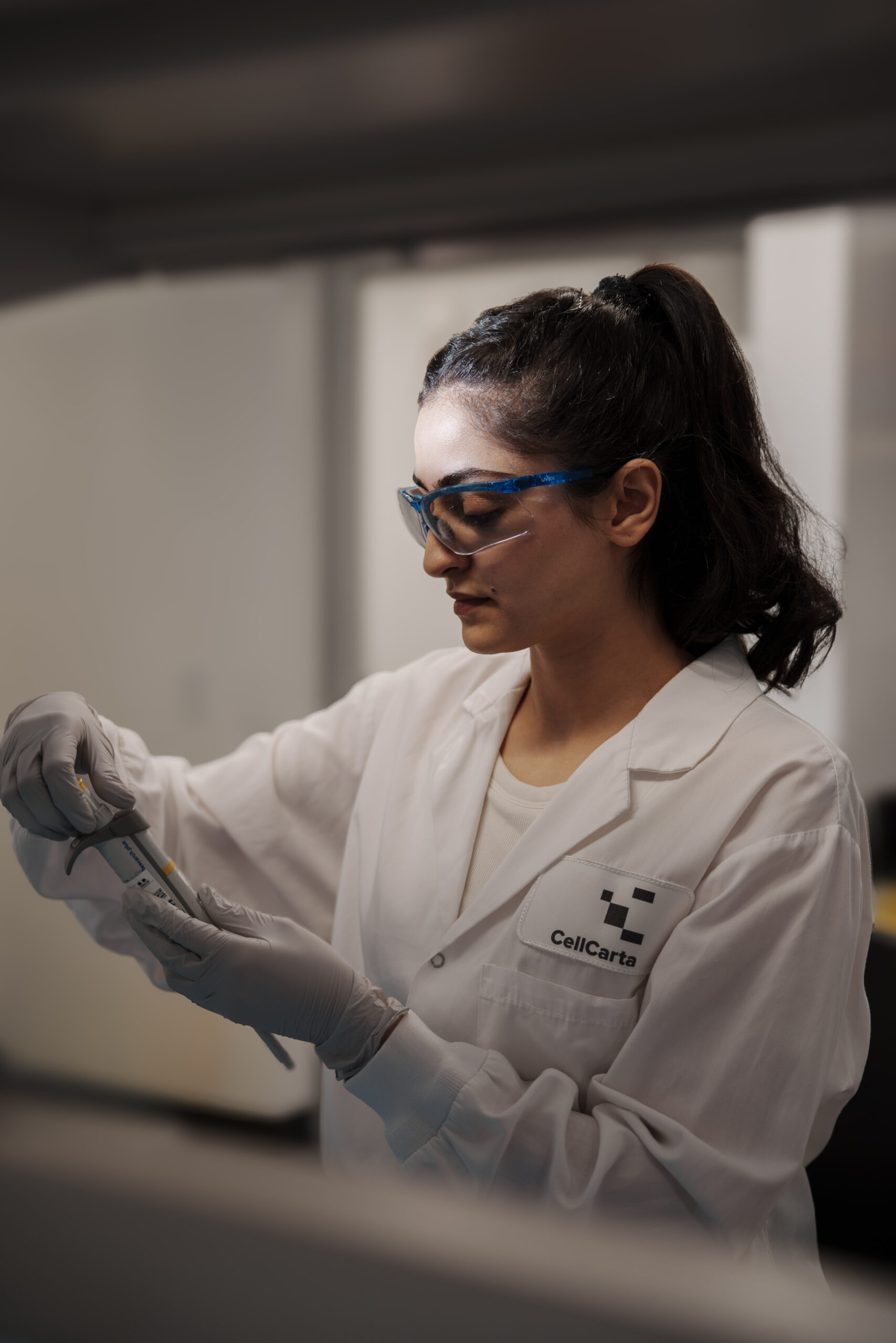 Scientist selecting customizable flow cytometry panel for clinical immune monitoring