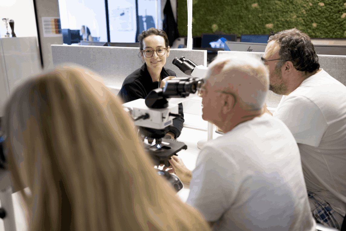 Expert pathologist reviewing digital slides